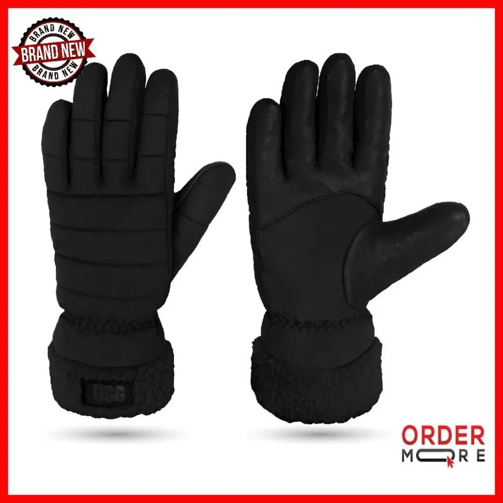 Water-Resistant Winter Gloves with Faux Fur Lining, Machine Washable